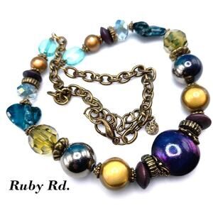 Ruby Road Multi-colored Bead Necklace, Single Strand, 24 Inches